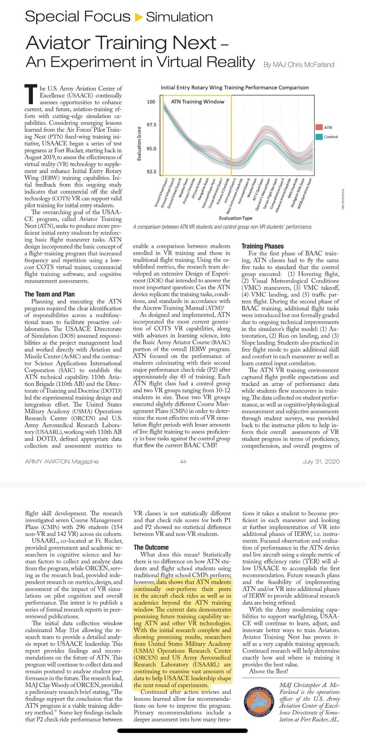 Army Times article on the US Army Aviator Training Next program and its virtual reality simulators