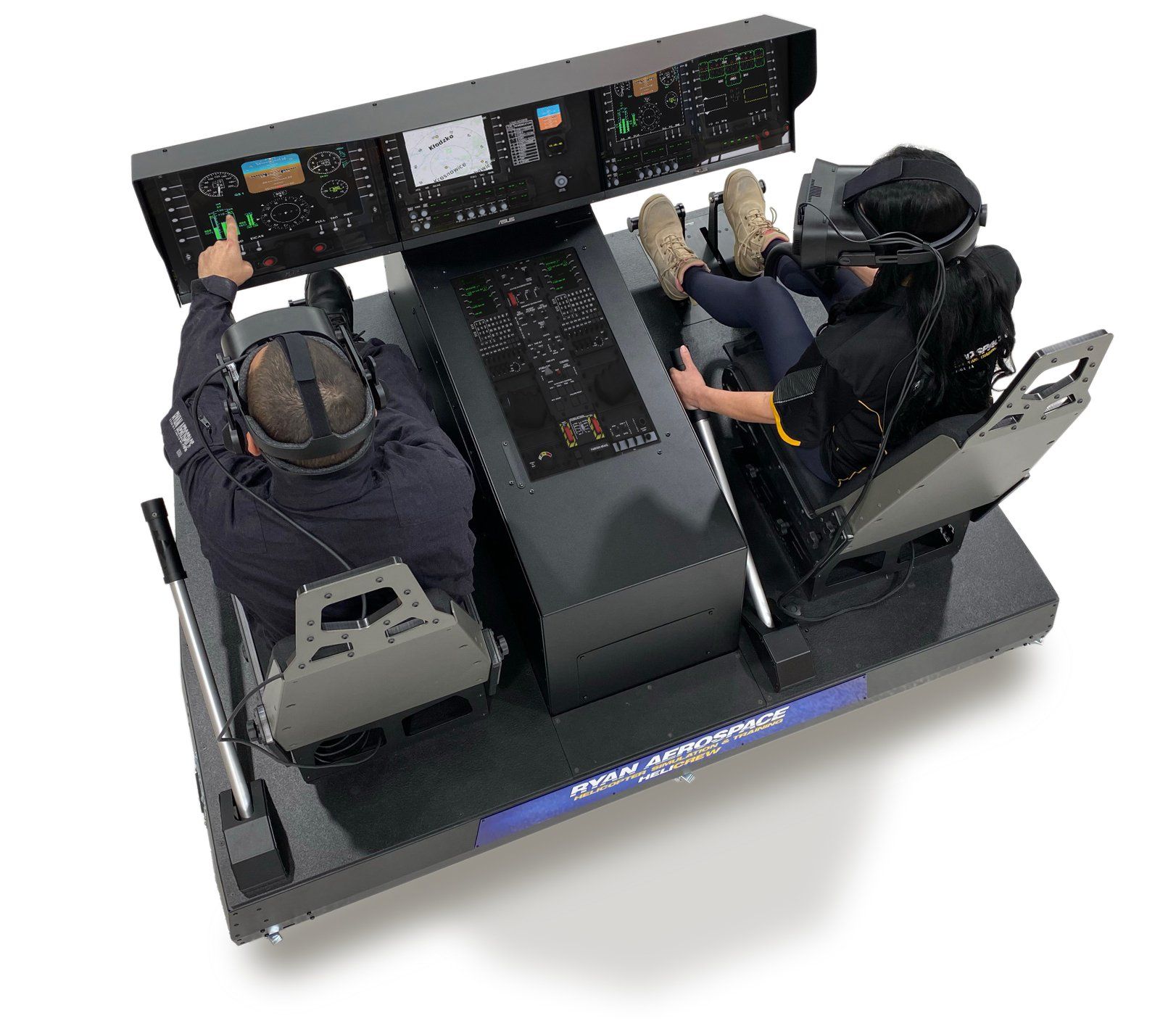 RYAN AEROSPACE HELICREW dual control helicopter simulator in the Black Hawk variant.
