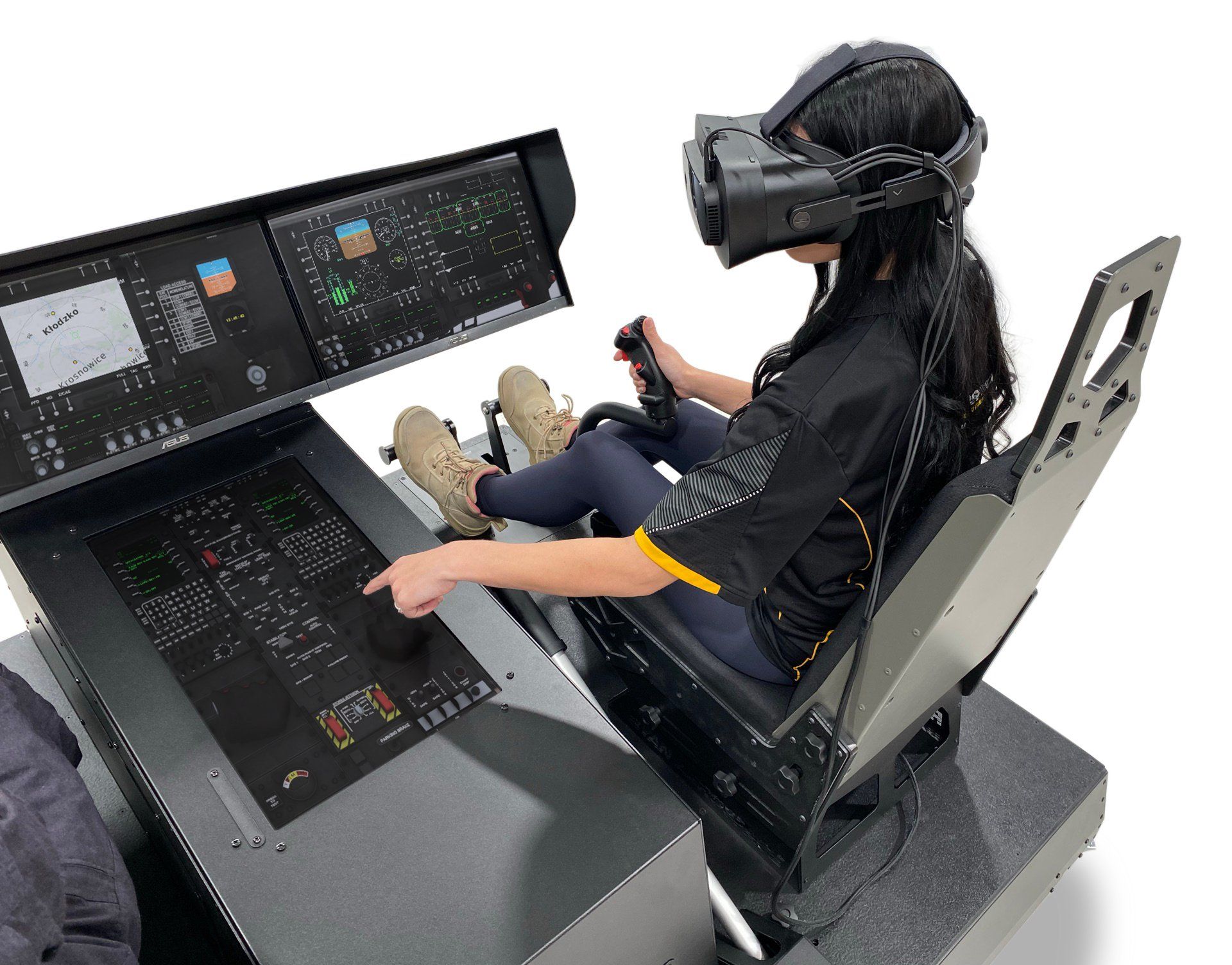 RYAN AEROSPACE HELICREW dual control helicopter simulator in the Black Hawk variant.