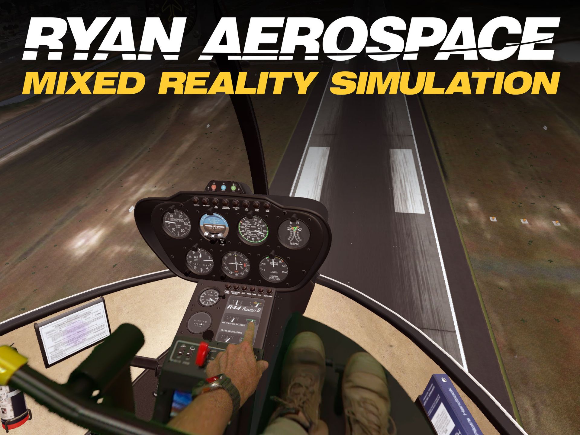 RYAN AEROSPACE Robinson-styled HELIMOD helicopter simulator for R-22, R-44 or R-66 helicopter