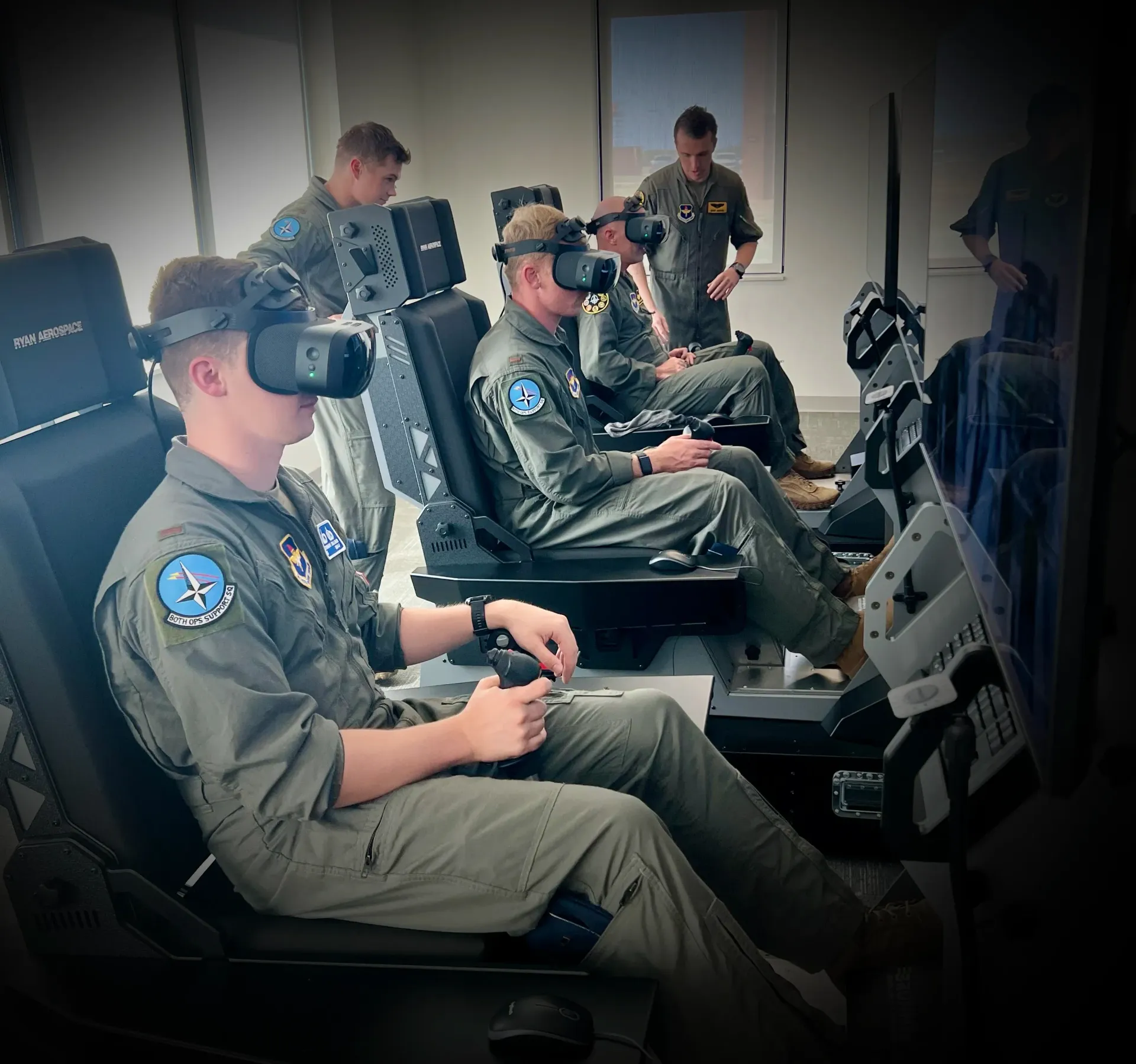 US Navy student pilots training on RYAN AEROSPACE Immersive Training Devices for Project Avenger