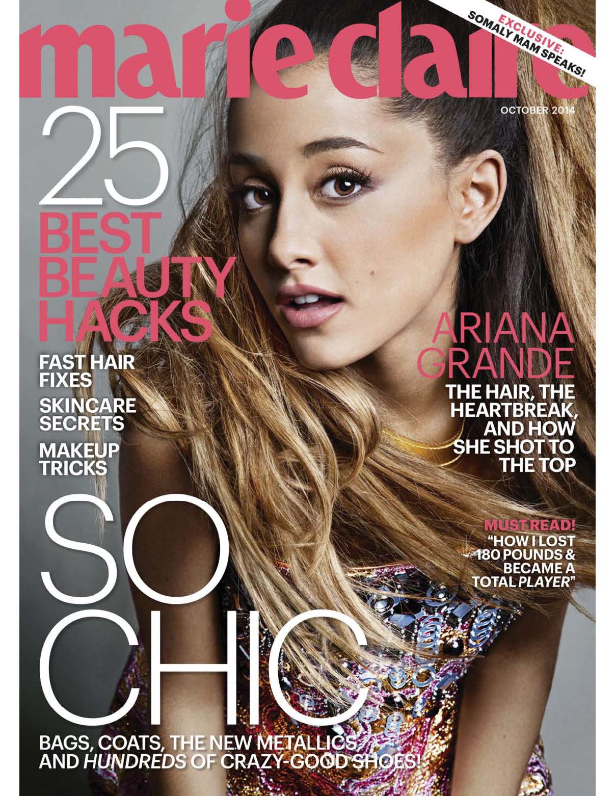 Ariana grande is on the cover of marie claire magazine