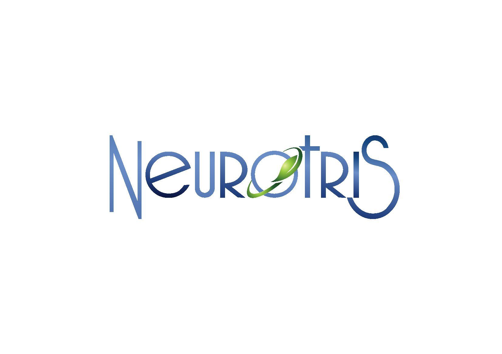 A blue and green logo for neurotris on a white background