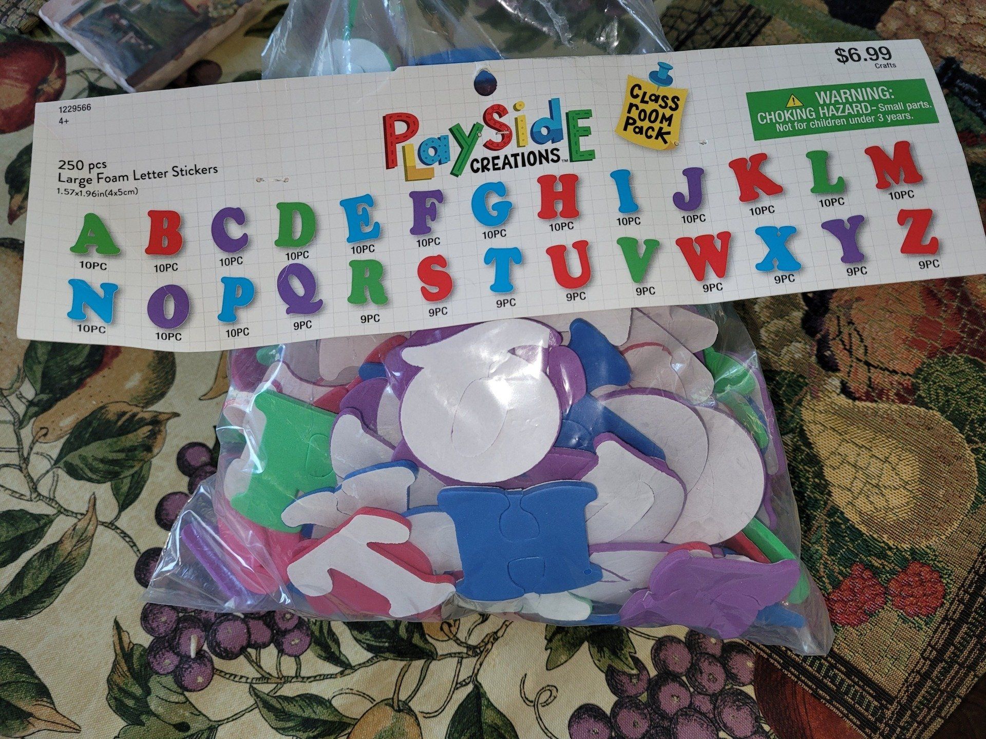 A bag of playside children 's foam alphabet letters