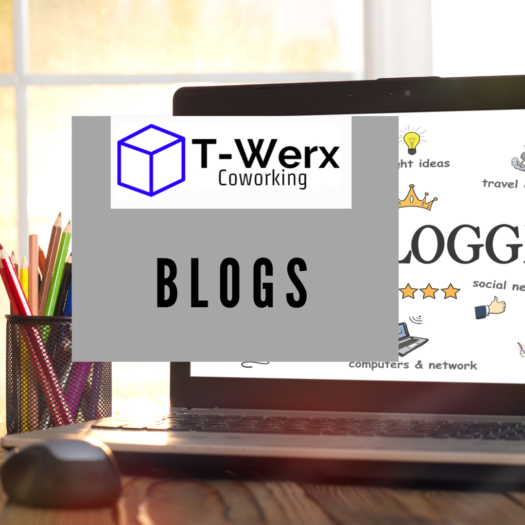 A laptop with a sign that says blogs on it