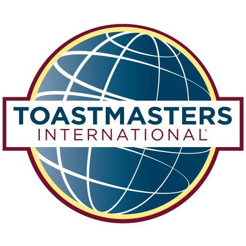 A logo for toastmasters international with a globe in the middle.