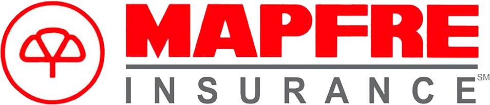 A mapfre insurance logo with a tree in the middle