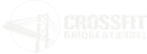 CrossFit Bridge Tunnel logo with a faint bridge illustration on a white background