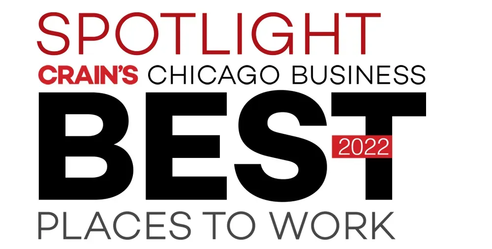 A logo for chicago 's best and brightest companies to work for winner 2023