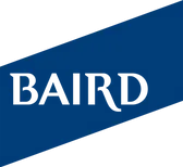 The baird logo is on a blue background.