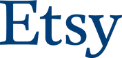 The etsy logo is blue and white on a white background.