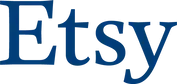 The etsy logo is blue and white on a white background.