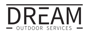 DREAM Outdoor Services logo in black and gray text with horizontal lines above and below