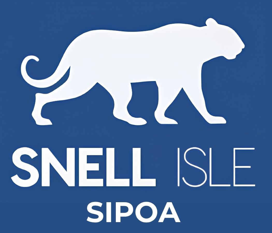 White panther logo on blue background with the text “SNELL ISLE”