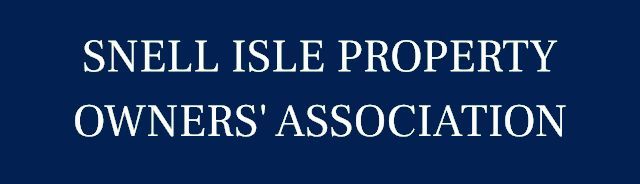 Snell Isle Property Owners' Association text in white on a dark blue background