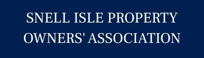 Snell Isle Property Owners' Association text in white on a dark blue background
