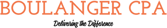 Boulanger CPA Boulanger CPA logo, orange text on white background: