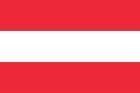 Flag of Austria featuring three equal horizontal stripes in red, white, and red.