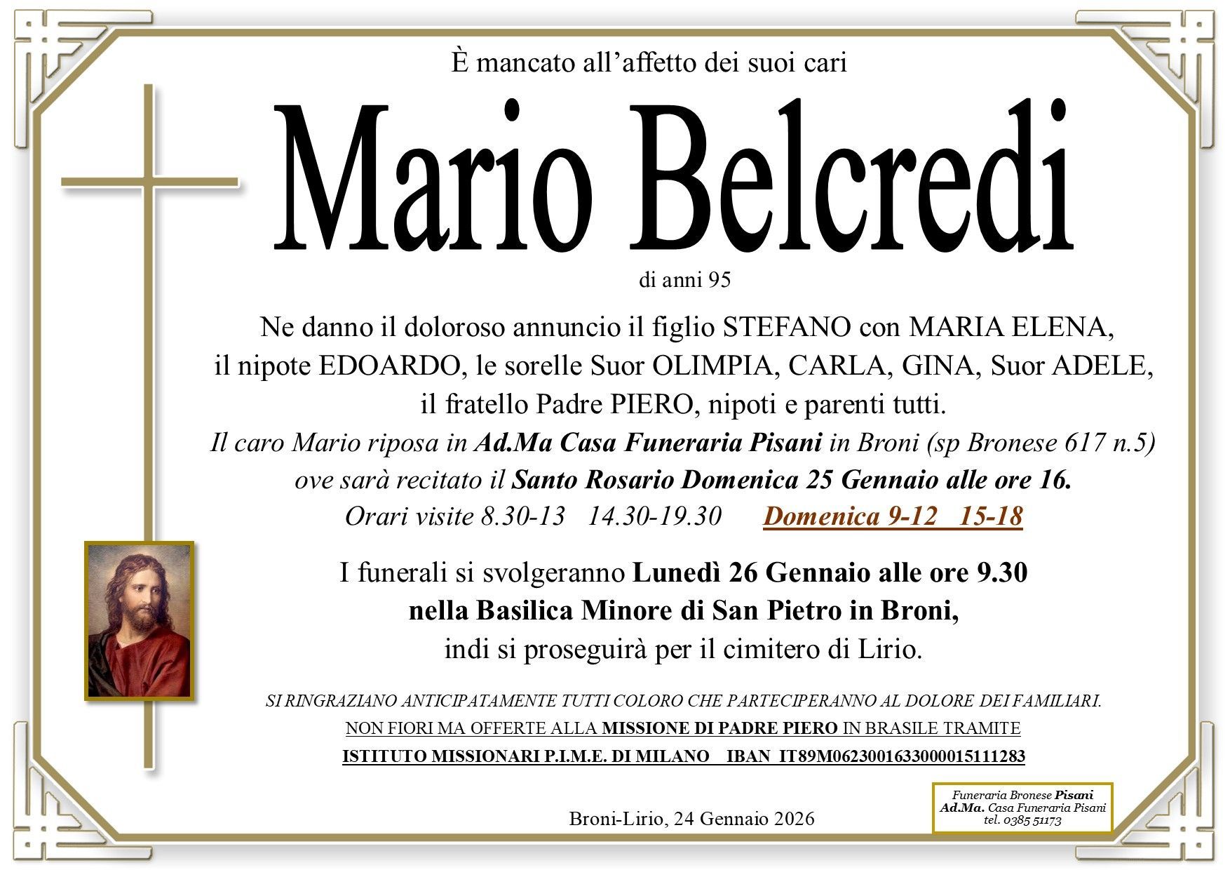 necrologio Mario Belcredi