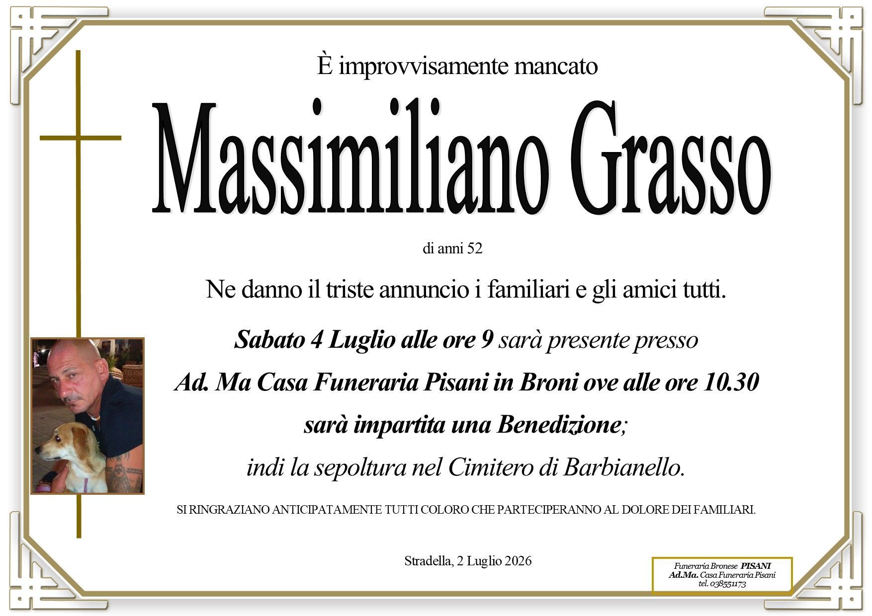 necrologio Massimo Grasso