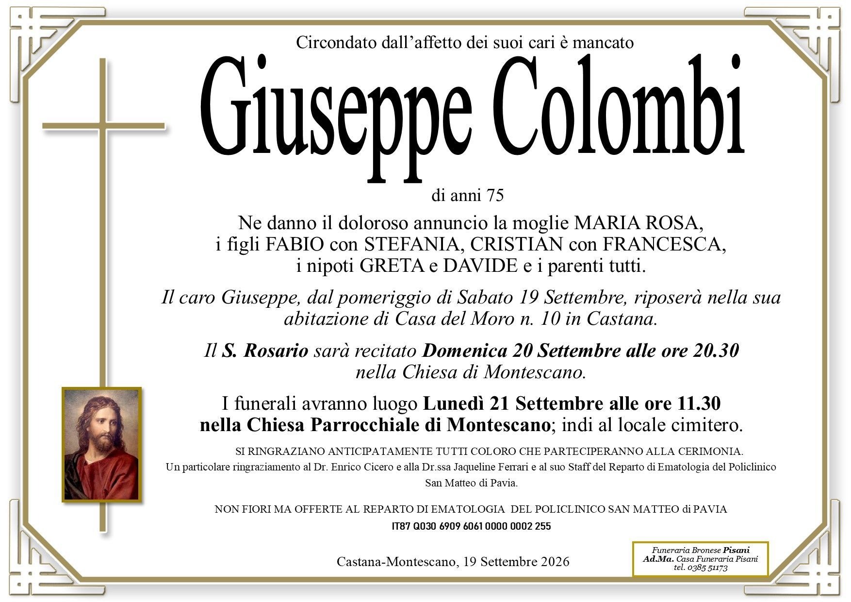 necrologio Colombi Giuseppe