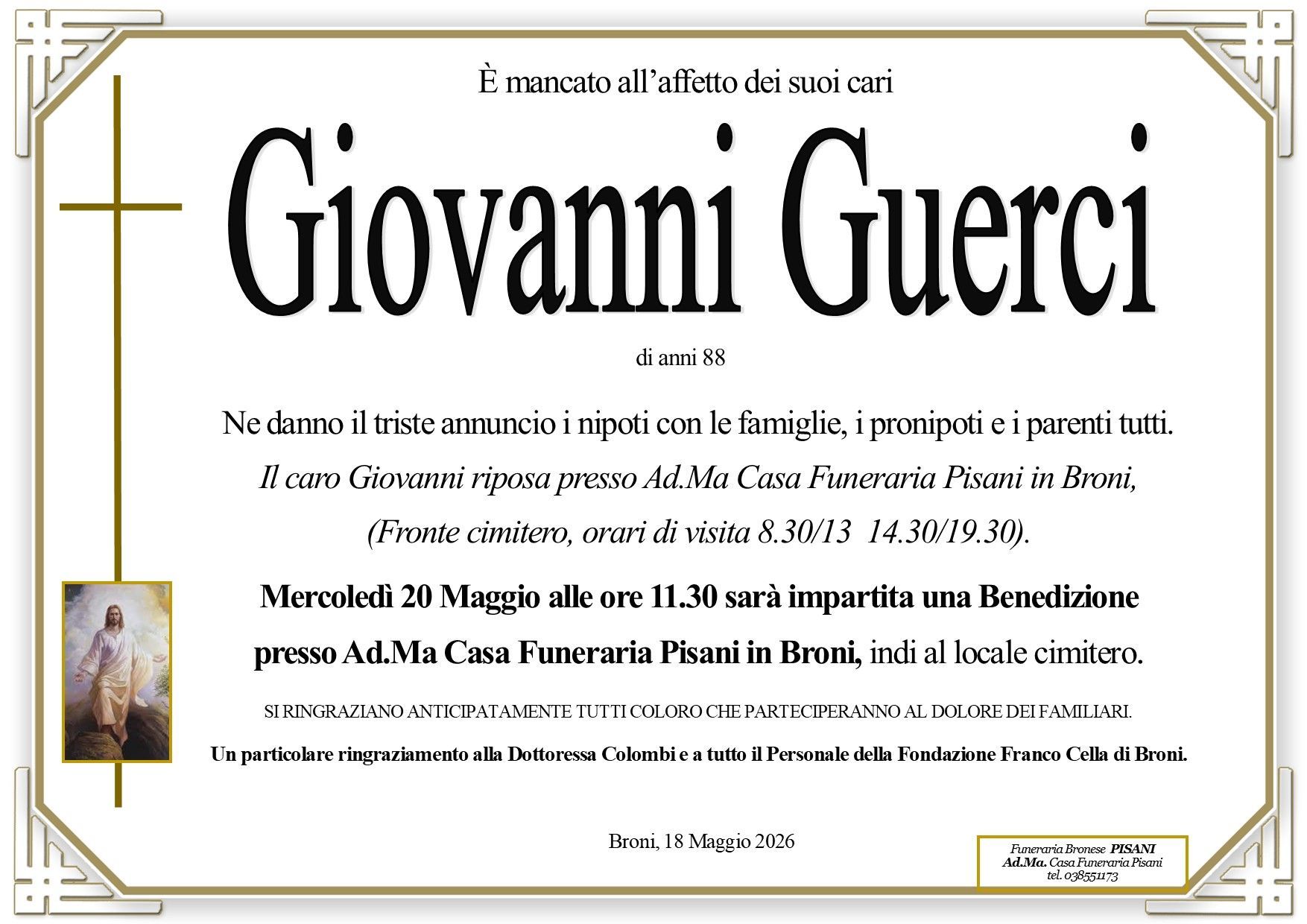 necrologio Guerci Giovanni