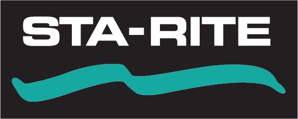 STA-RITE logo in white text with a teal wave on a dark background