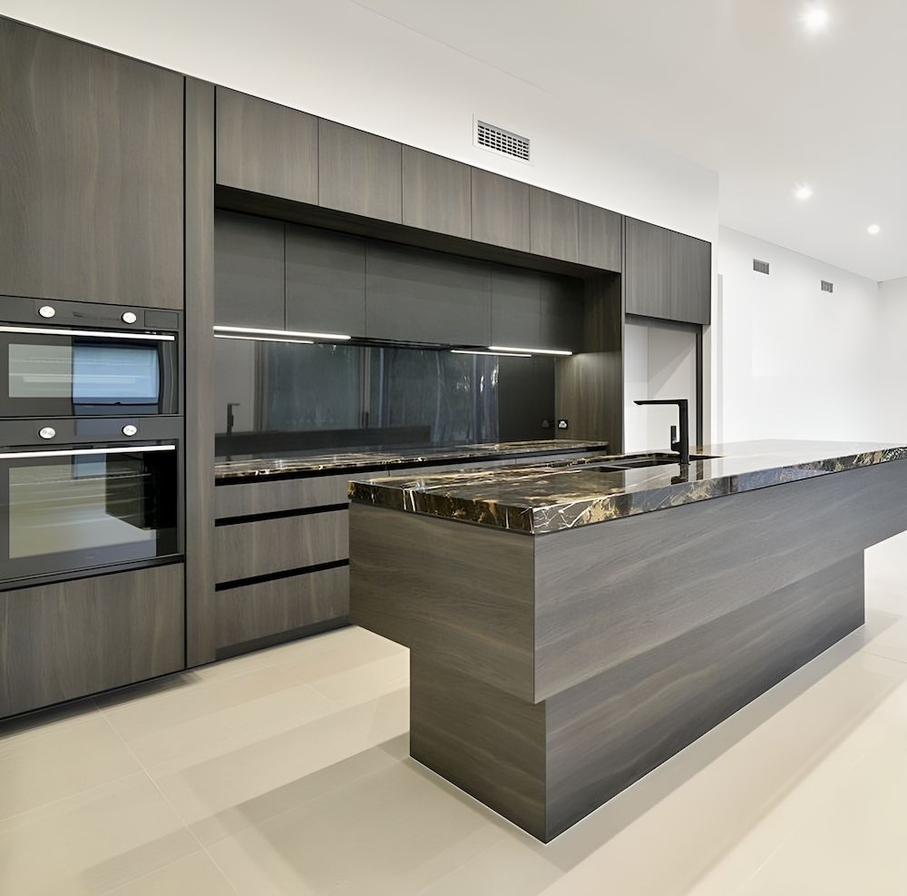 A Kitchen With a Large Island in the Middle — Hot Rock Granite In Brisbane, QLD