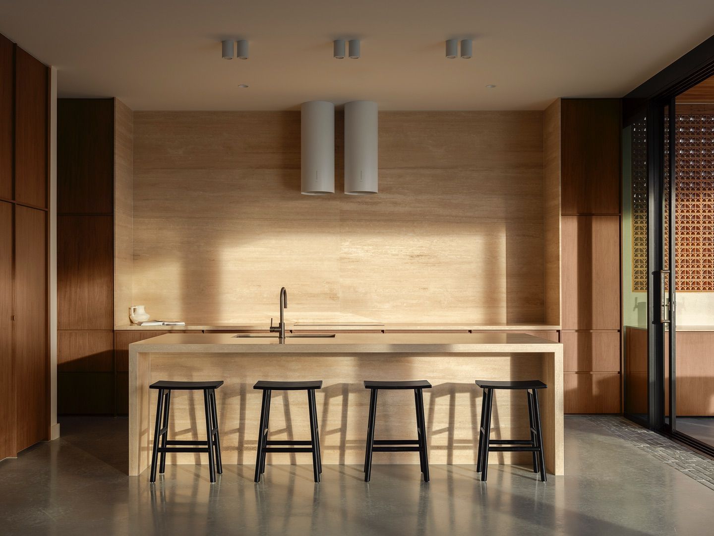 A Bathroom With Two Sinks, a Bathtub and a Large Window — Hot Rock Granite In Burleigh Heads, QLD