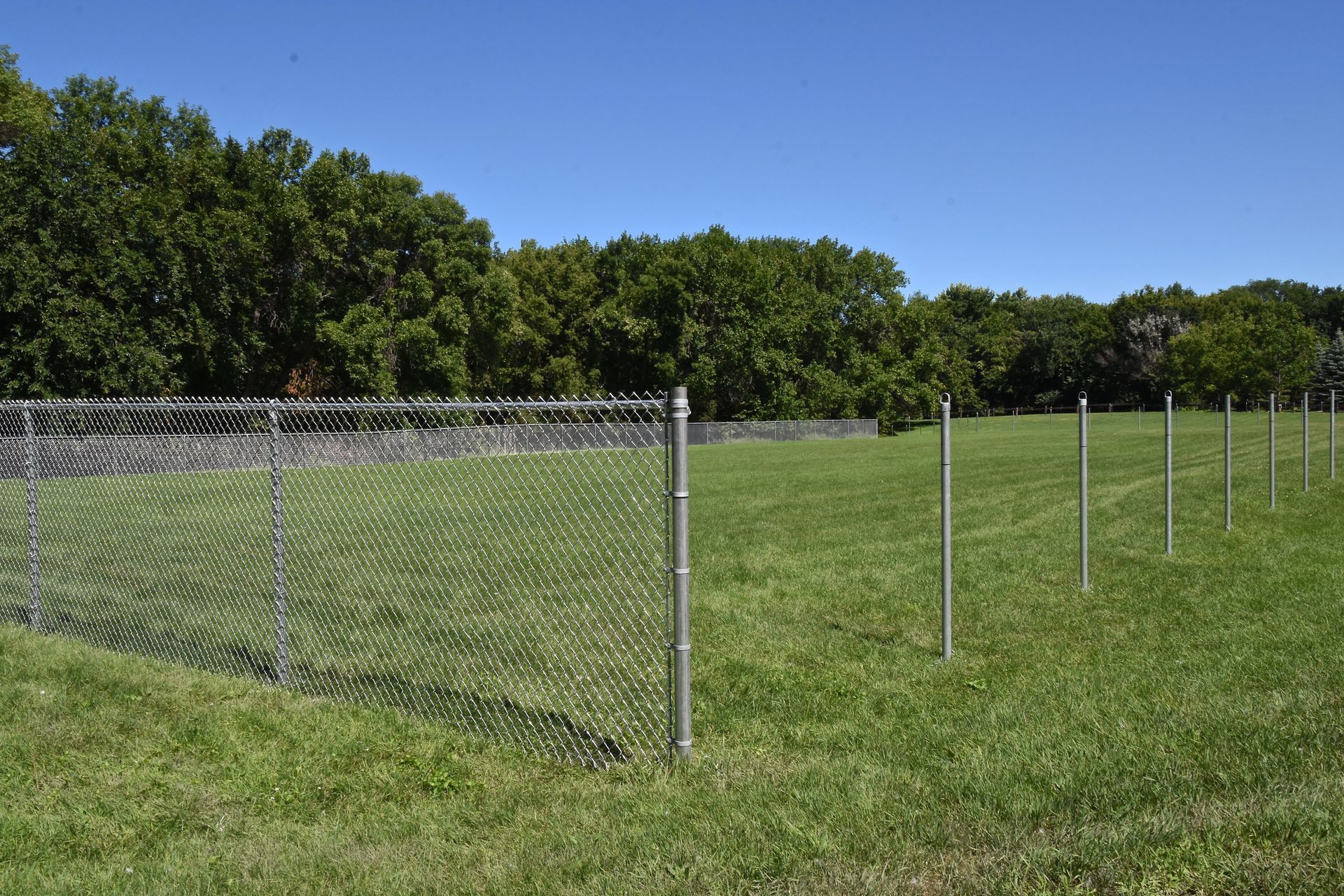 unfinished chain link fence project