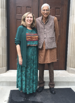 Cynthis Lukas with Gandhi's grandson