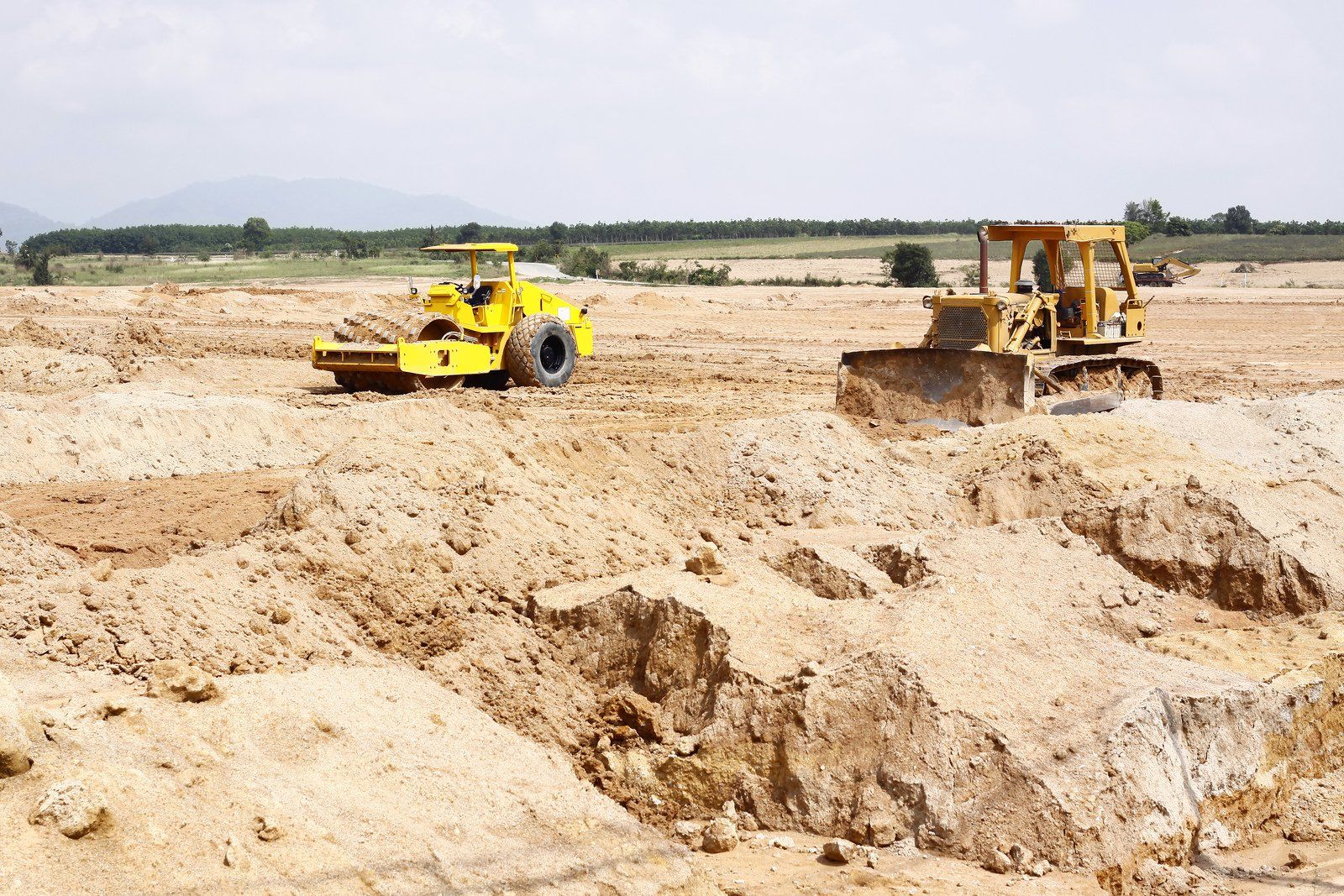 bulldozer in the field