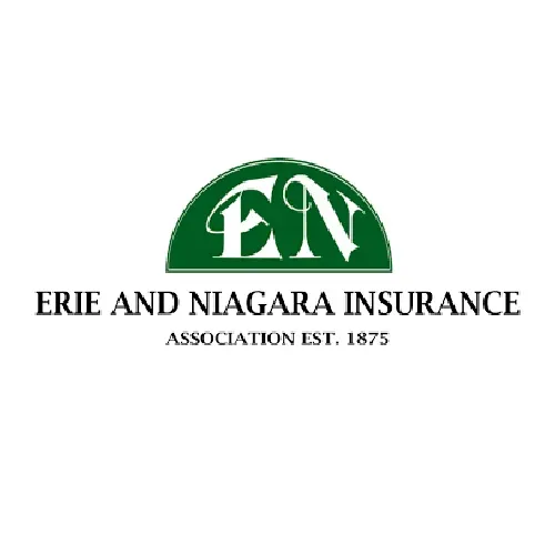 Erie and Niagara Insurance logo: Green arch with