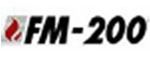 FM-200 logo with black text and red flame icon on white background