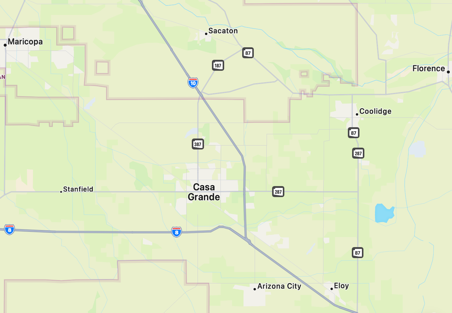 service areas map