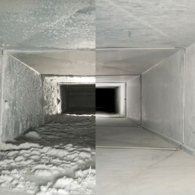 Air duct cleaning before and after