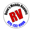 A circular logo for Dave's Mobile Repairs featuring large red "RV" text and the phone number 925-732-6900 in blue.
