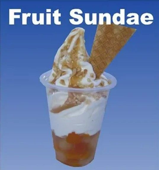 A Cup of Fruit Sundae With a Waffle Cone on Top — Frosty Whip in Rasmussen, QLD