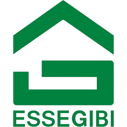 Logo ESSEGIBI verde con il profilo stilizzato di una casa sopra il nome dell'azienda.