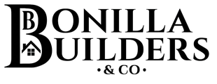 Bonilla Builders & Co. logo in black with a house icon inside the B