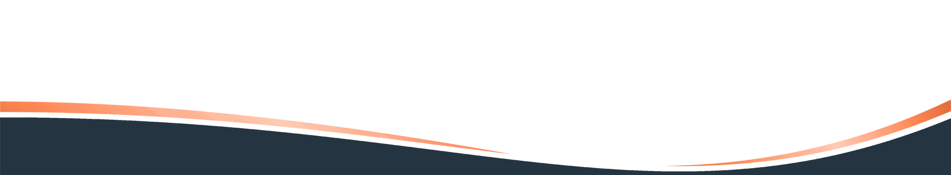 A dark blue background with a white upper section, separated by a soft, sweeping, light orange curved line.