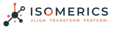The Isomerics logo features a dark gray and orange molecular icon next to the company name and tag line.