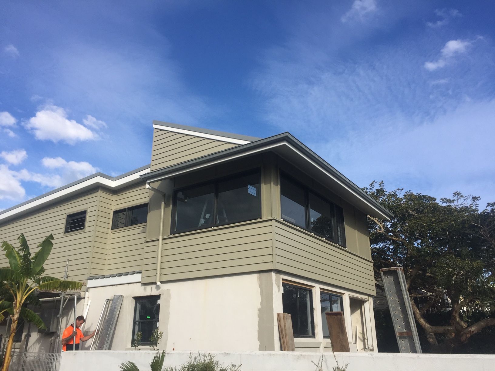 A House Is Being Built With A Lot Of Wooden Beams — Brad Griffiths Building In Culburra Beach, NSW