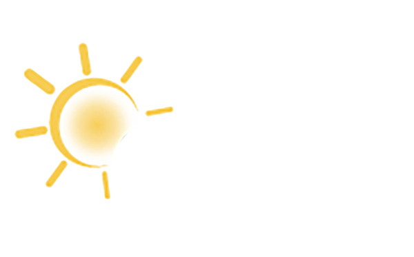 White CRMS logo with yellow sun with rays