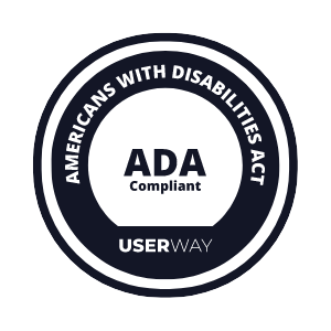 ADA compliant badge with text 