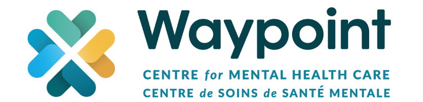 Waypoint Centre for Mental Health Care logo with a four-leaf clover design and text in English and French.
