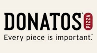 Donatos Pizza logo with slogan “Every piece is important.”