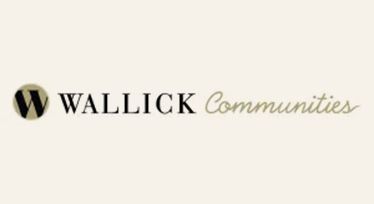 Wallick Communities logo with black and gold text on a light background