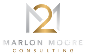 M21 logo with gray and gold lettering for Marlon Moore Consulting