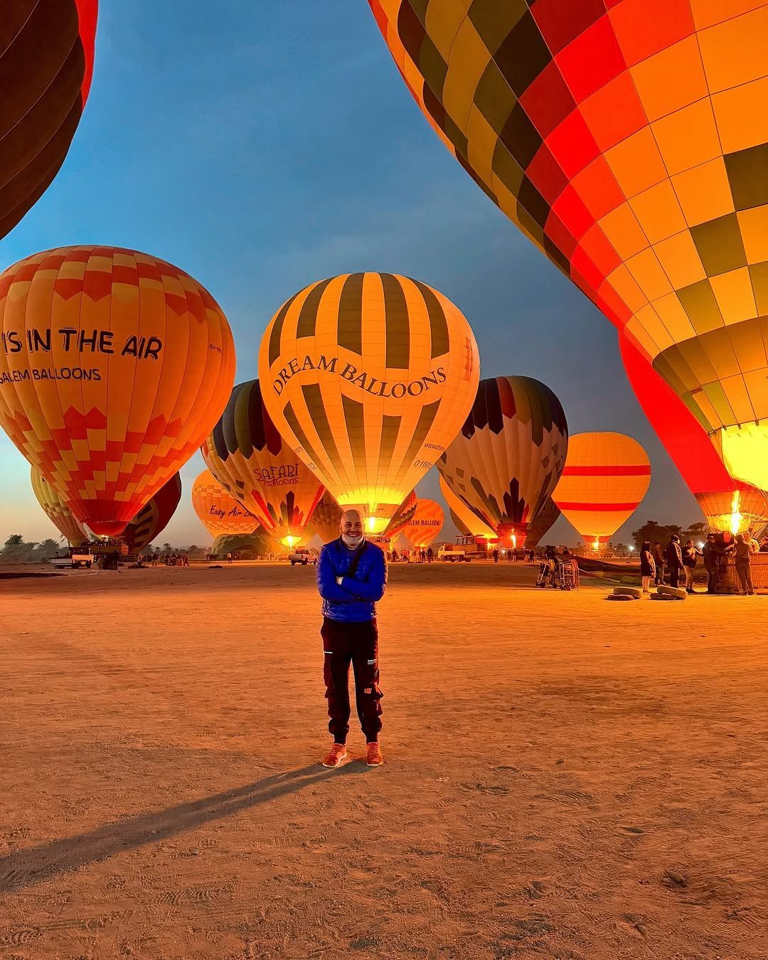 Morning hot air balloon flight in Luxor, Egypt